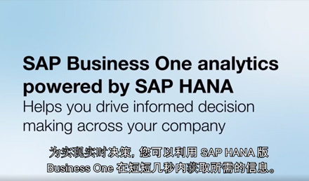 SAP Business One HANA讓您的決策更簡單、準確